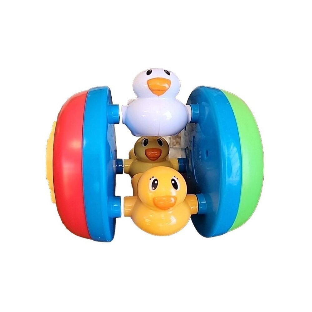 Playskool Toy With 3 Ducks -When Pushed It Rolls - Child Will Crawl After It